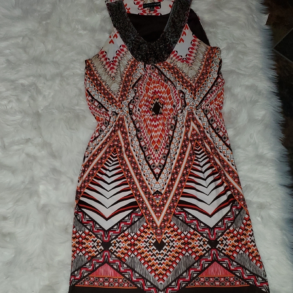 Womens Madison Leigh Multicolor Geometric Midi Dress